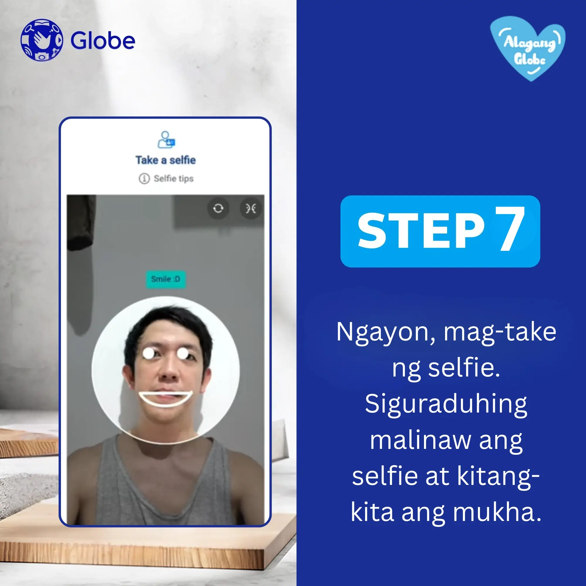 Globe SIM Registration 6 Now take a selfie
